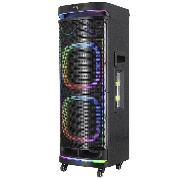 בידורית ערכת קריוקי ניידת עם דיבורית כולל מיקרופון אלחוטי סאבוופר 2x10 אינצ'  סוללה מובנת 6000mAh סינתיסייזר וינטג בצבע שחור מירהקייס MIRACASE MKS70 Bluetooth 2x10inch Wofer 80Watt RMS Black